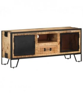 vidaXL TV Cabinet 110x31x46 cm Rough Mango Wood