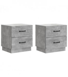 vidaXL Bedside Cabinet 2 pcs Concrete Grey 43 x 34.5 x 44.5 cm