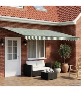 vidaXL Manual Retractable Awning with LEDs 4.5 x 3 m