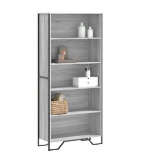 vidaXL Book Cabinet Grey Sonoma 80x31x169 cm Engineered wood