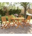 vidaXL 5 Piece Folding Garden Dining Set Solid Wood Acacia