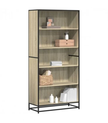 vidaXL Bookcase Sonoma Oak 80.5x35x170.5 cm Engineered Wood