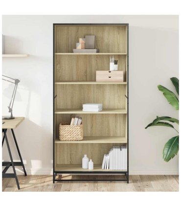 vidaXL Bookcase Sonoma Oak 80.5x35x170.5 cm Engineered Wood