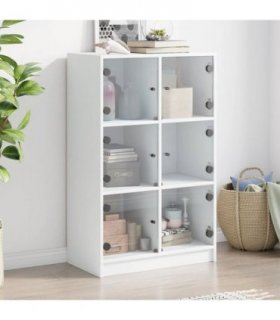 vidaXL Highboard with Doors White 68x37x109 cm Engineered Wood