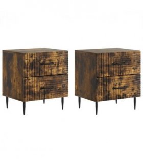 vidaXL Bedside Cabinet 2 pcs Smoked Oak 43 x 34.5 x 47.5 cm