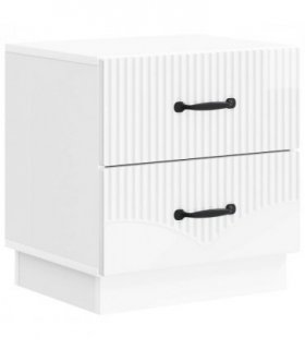 vidaXL Bedside Cabinet High Gloss White 43 x 34.5 x 44.5 cm