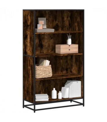 vidaXL Bookcase Smoked Oak 80.5x35x139 cm Engineered Wood