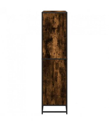 vidaXL Bookcase Smoked Oak 80.5x35x139 cm Engineered Wood