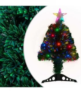 vidaXL Pre-lit Christmas Tree with Stand&LED 64 cm Fibre Optic