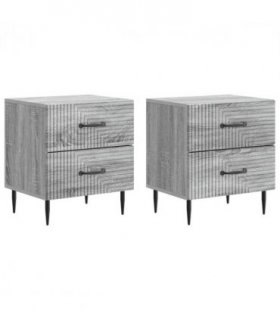vidaXL Bedside Cabinet 2 pcs Grey Sonoma 43 x 34.5 x 47.5 cm