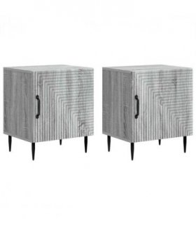 vidaXL Bedside Cabinet 2 pcs Grey Sonoma 43 x 34.5 x 50 cm