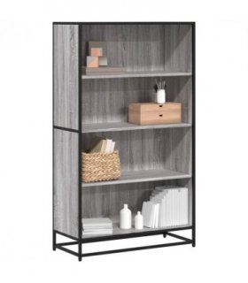 vidaXL Bookcase Grey Sonoma 80.5x35x139 cm Engineered Wood