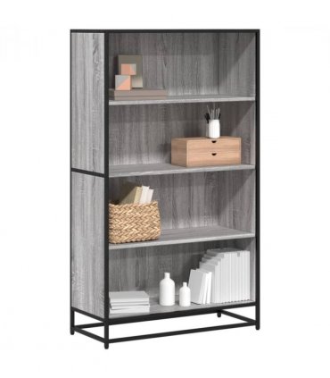vidaXL Bookcase Grey Sonoma 80.5x35x139 cm Engineered Wood
