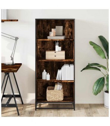 vidaXL Bookcase Smoked Oak 60x35x139 cm Engineered Wood
