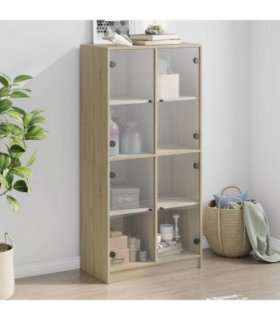 vidaXL Highboard with Doors Sonoma Oak 68x37x142 cm Engineered Wood