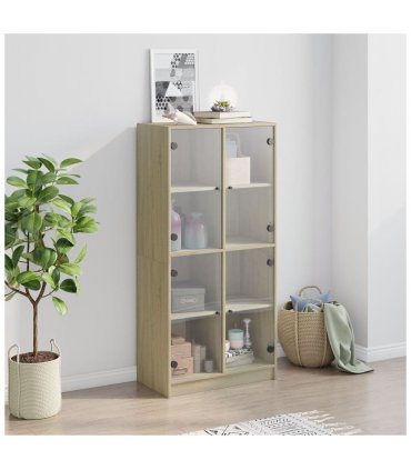 vidaXL Highboard with Doors Sonoma Oak 68x37x142 cm Engineered Wood