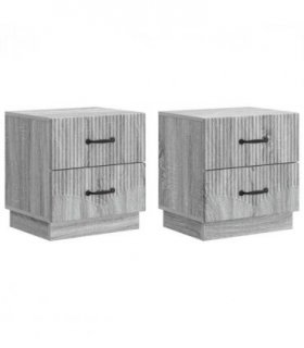 vidaXL Bedside Cabinet 2 pcs Grey Sonoma 43 x 34.5 x 44.5 cm