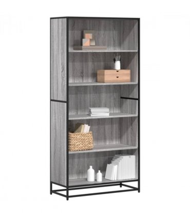 vidaXL Bookcase Grey Sonoma 80.5x35x170.5 cm Engineered Wood