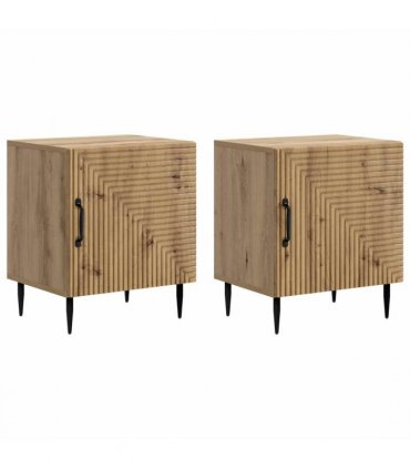vidaXL Bedside Cabinet 2 pcs Artisan Oak 43 x 34.5 x 50 cm