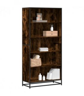 vidaXL Bookcase Smoked Oak 80.5x35x170.5 cm Engineered Wood