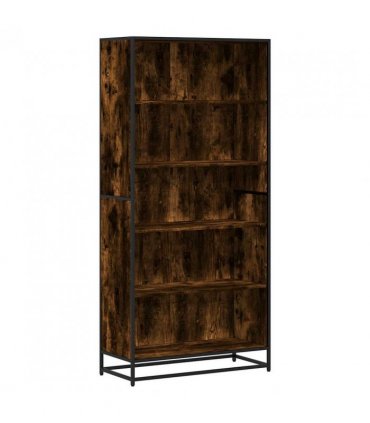 vidaXL Bookcase Smoked Oak 80.5x35x170.5 cm Engineered Wood