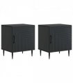 vidaXL Bedside Cabinet 2 pcs Black 43 x 34.5 x 50 cm Engineered Wood
