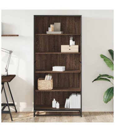 vidaXL Bookcase Brown Oak 80.5x35x170.5 cm Engineered Wood