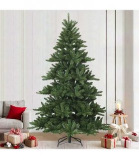 vidaXL Artificial Hinged Christmas Tree Green 240 cm PVC, steel