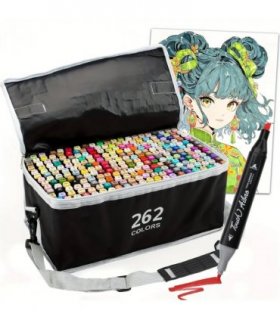 262 Color Dual-Tip Marker Set Quick-Dry Sketching Markers for Painting Professional Drawing Pens Art Supplies