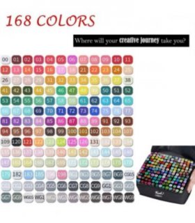 168 Colors Dual Tip Art Markers Color Pens Drawing Watercolour Kids & Adult Gift