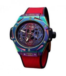 New Rainbow Watch Mens Dated Dial Analogue Red Rubber Strap Watch NY London