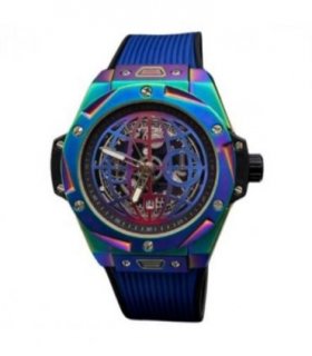 New Rainbow Watch Mens Dated Dial Analogue Blue Rubber Strap Watch NY London