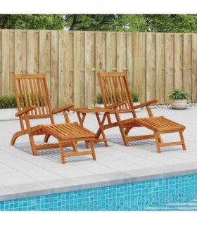 vidaXL Reclining and Folding Sunlounger 2 pcs 55 x 146 x 91 cm