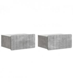 vidaXL Wall-Mounted Bedside Cabinet with Drawer 2 pcs Concrete Grey