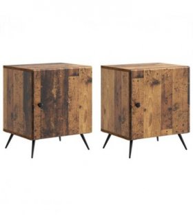 vidaXL Bedside Cabinet 2 pcs Old Wood 43 x 34.5 x 50 cm