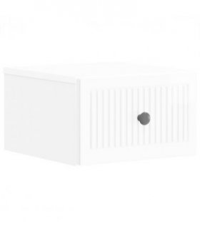 vidaXL Wall-Mounted Bedside Cabinet High Gloss White 33 x 34.5 x 20 cm