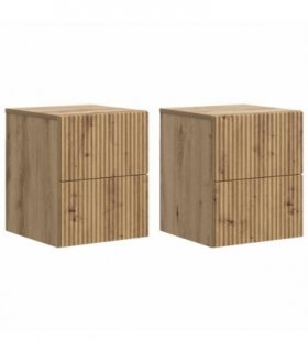 vidaXL Wall-Mounted Bedside Cabinet 2 pcs Artisan Oak Engineered Wood