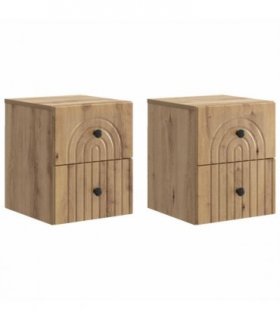 vidaXL Wall-Mounted Bedside Cabinet 2 pcs Artisan Oak Engineered Wood