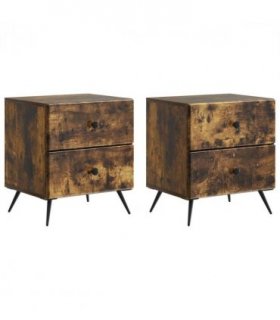 vidaXL Bedside Cabinet 2 pcs Smoked Oak 43 x 34.5 x 47.5 cm