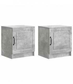 vidaXL Bedside Cabinet 2 pcs Concrete Grey 43 x 34.5 x 47 cm