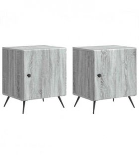 vidaXL Bedside Cabinet 2 pcs Grey Sonoma 43 x 34.5 x 50 cm