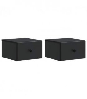 vidaXL Wall-Mounted Bedside Cabinet 2 pcs Black 34.5 x 33 x 20 cm