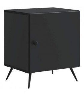 vidaXL Bedside Cabinet Black 43 x 34.5 x 50 cm Engineered Wood