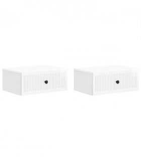 vidaXL Bedside Cabinet 2 pcs High Gloss White 49 x 34.5 x 20 cm