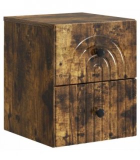 vidaXL Wall-Mounted Bedside Cabinet Smoked Oak 33 x 34.5 x 40 cm