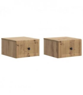 vidaXL Wall-Mounted Bedside Cabinet 2 pcs Artisan Oak Engineered Wood