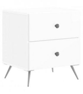 vidaXL Bedside Cabinet High Gloss White 43 x 34.5 x 47.5 cm