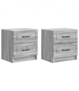 vidaXL Bedside Cabinet 2 pcs Grey Sonoma 43 x 34.5 x 44.5 cm