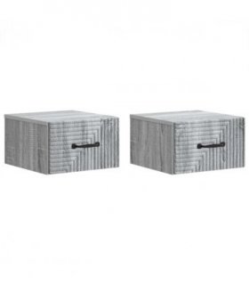 vidaXL Wall-Mounted Bedside Cabinet 2 pcs Grey Sonoma Engineered Wood
