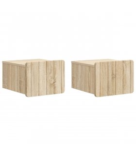vidaXL Wall-Mounted Bedside Cabinet 2 pcs Sonoma Oak 33 x 34.5 x 24 cm